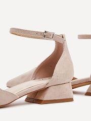 Linzi Nude Wide Fit Dolly Low Block Court Heels - Image 5 of 5