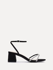 Linzi Black Dulcie Heeled Sandals With Diamante Front Strap - Image 2 of 5