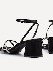 Linzi Black Dulcie Heeled Sandals With Diamante Front Strap - Image 4 of 5