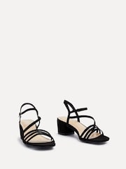 Linzi Black Afia Strappy Block Heel Sandals - Image 3 of 5