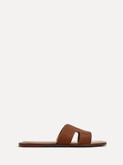 Linzi Brown Petra Flat Sliders With Open Loop Detailing - Image 2 of 5