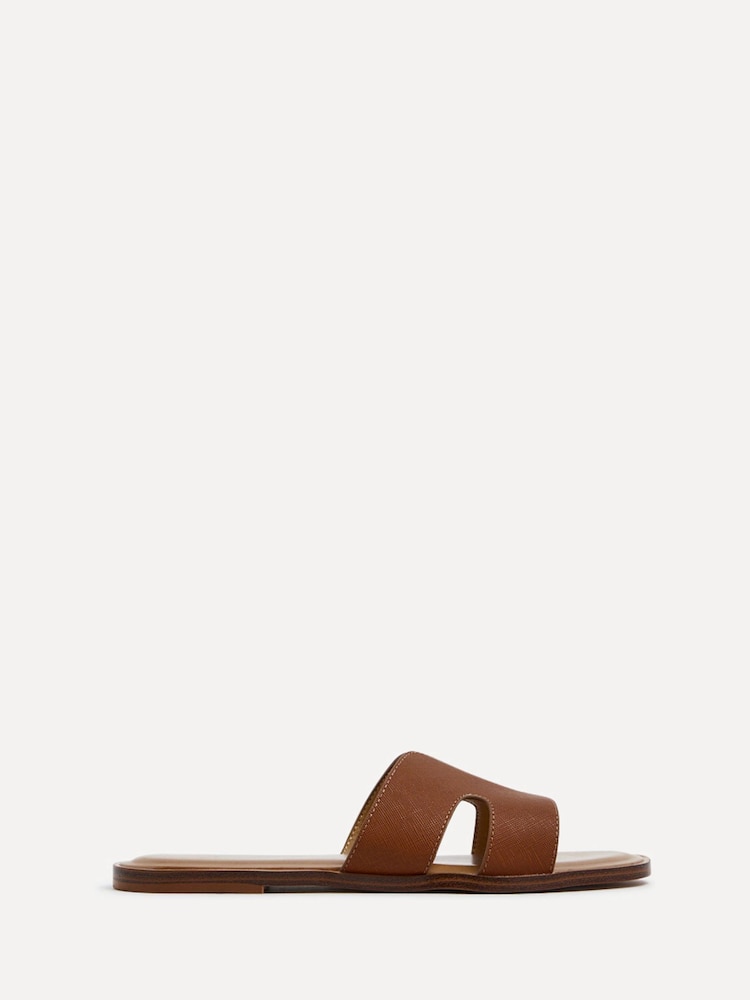 Linzi Brown Petra Flat Sliders With Open Loop Detailing - Image 2 of 5