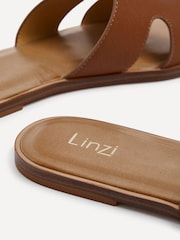 Linzi Brown Petra Flat Sliders With Open Loop Detailing - Image 5 of 5