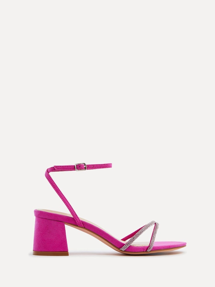 Pink - Linzi Dulcie Sandalen mit strassverziertem Riemen und Absatz - Bild 2 von 5 Pink - Linzi Dulcie Sandalen mit strassverziertem Riemen und Absatz - Bild 2 von 5