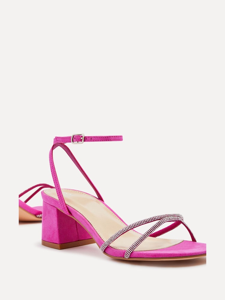 Pink - Linzi Dulcie Sandalen mit strassverziertem Riemen und Absatz - Bild 5 von 5 Pink - Linzi Dulcie Sandalen mit strassverziertem Riemen und Absatz - Bild 5 von 5