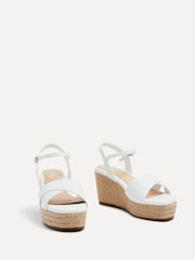 Linzi White Wide Fit Desert Rope Epadrilles Platform Wedges - Image 3 of 5