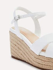 Linzi White Wide Fit Desert Rope Epadrilles Platform Wedges - Image 4 of 5