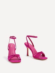 Linzi Pink Nola Strappy Heeled Sandals With Knotted Front Detail - Image 3 of 5