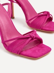 Linzi Pink Nola Strappy Heeled Sandals With Knotted Front Detail - Image 4 of 5