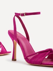 Linzi Pink Nola Strappy Heeled Sandals With Knotted Front Detail - Image 5 of 5