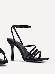 Linzi Black Scarlett Faux Leather Strappy Heel Sandals With Ankle Strap - Image 4 of 5