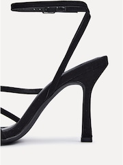Linzi Black Scarlett Faux Leather Strappy Heel Sandals With Ankle Strap - Image 5 of 5