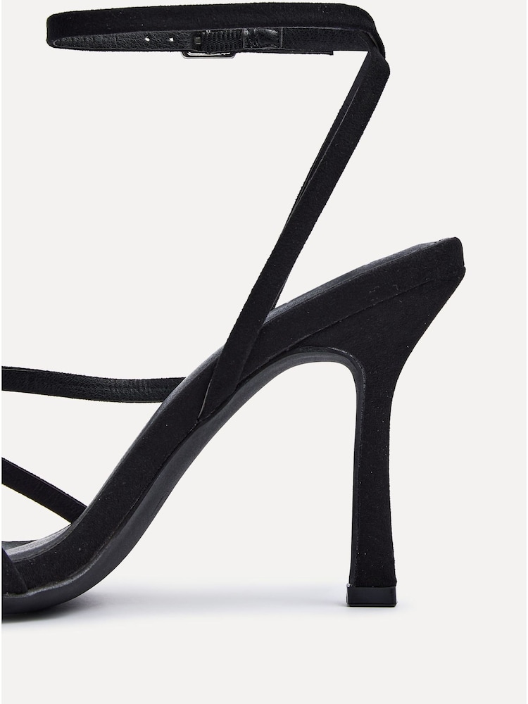 Linzi Black Scarlett Faux Leather Strappy Heel Sandals With Ankle Strap - Image 5 of 5