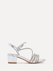 Linzi Silver Riri Diamante Embellished Strappy Heels - Image 2 of 5