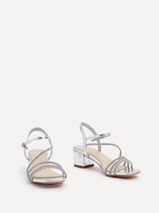 Linzi Silver Riri Diamante Embellished Strappy Heels - Image 3 of 5
