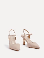 Nude - Zapatos de tacón de corte ancho con parte trasera abierta y tira en el tobillo de Linzi - Imagen 3 de 5