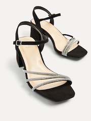 Linzi Black Wide Fit Mariah Embellished Heeled Sandals - Image 4 of 5
