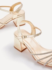 Linzi Gold Wide Fit Mariah Embellished Heeled Sandals - Image 5 of 5