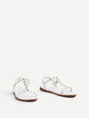 Linzi White Bliss T-Post Flat Sandals With Stud Embellishment - Image 3 of 5
