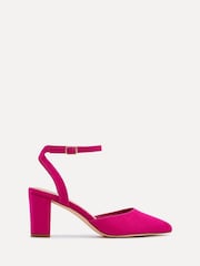 Linzi Pink Carrie Open Back Court Block Heels - Image 2 of 5