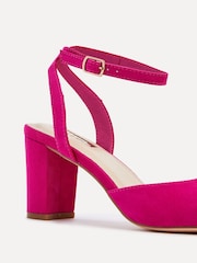 Linzi Pink Carrie Open Back Court Block Heels - Image 4 of 5