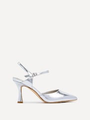 Linzi Silver Wide Fit Open Back Stiletto Court Heels - Image 2 of 5