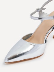 Linzi Silver Wide Fit Open Back Stiletto Court Heels - Image 5 of 5