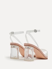 Linzi Nude Cindy Perspex Sandals With Block Heel - Image 4 of 5