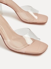 Linzi Nude Cindy Perspex Sandals With Block Heel - Image 5 of 5