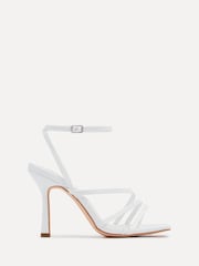 Linzi White Scarlett Faux Leather Strappy Heel Sandals With Ankle Strap - Image 2 of 5