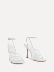 Linzi White Scarlett Faux Leather Strappy Heel Sandals With Ankle Strap - Image 3 of 5