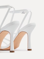 Linzi White Scarlett Faux Leather Strappy Heel Sandals With Ankle Strap - Image 5 of 5
