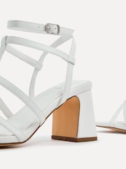 Linzi White Velma Gladiator Style Block Heel Sandals - Image 5 of 5