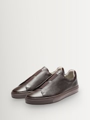 Grenson Brown Softie Grain Trainers - Image 2 of 3
