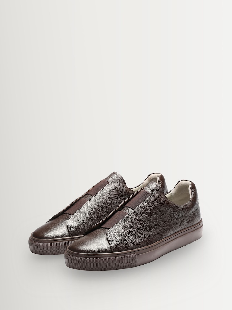 Grenson Brown Softie Grain Trainers - Image 2 of 3