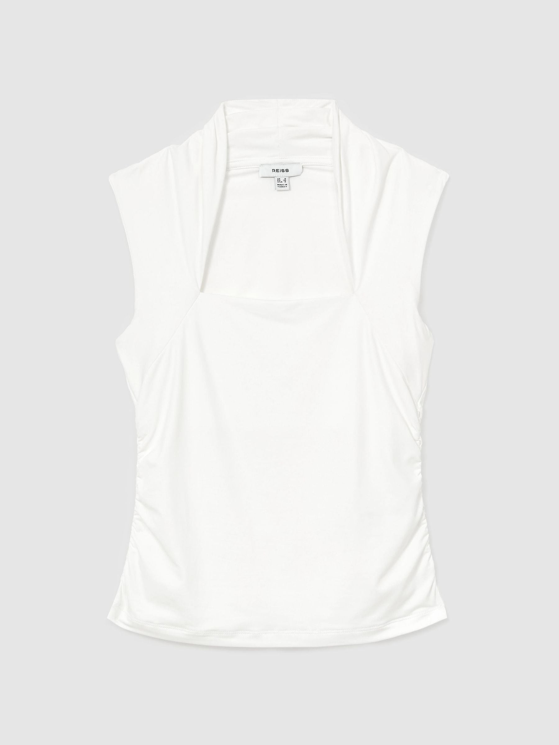Buy Reiss White Harri Square-Neck Ruched Sleeveless Top from Next USA