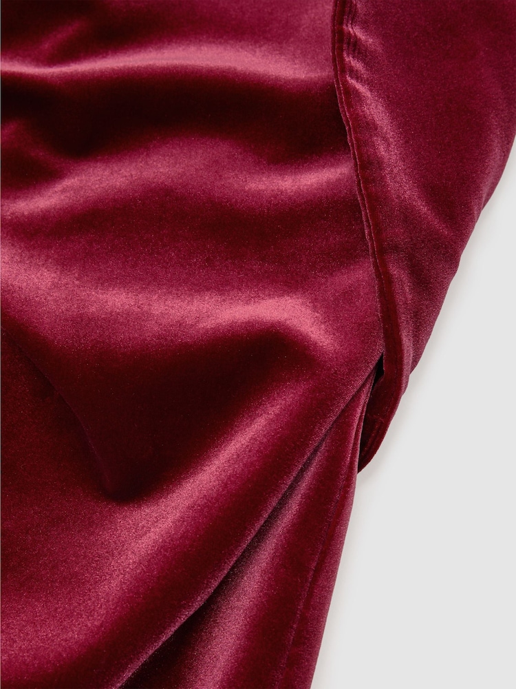 Reiss Red Dasha Velvet Structured Strapless Midi Dress - Image 8 of 8 Reiss Red Dasha Velvet Structured Strapless Midi Dress - Image 8 of 8