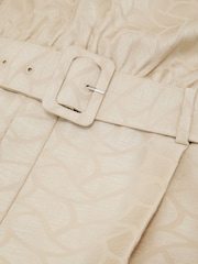 Reiss Champagne Neutral Erin Jacquard Cowl-Neck Belted Jumpsuit - Image 8 of 8