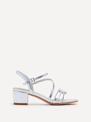 Linzi Silver Afia Strappy Block Heel Sandals - Image 2 of 5