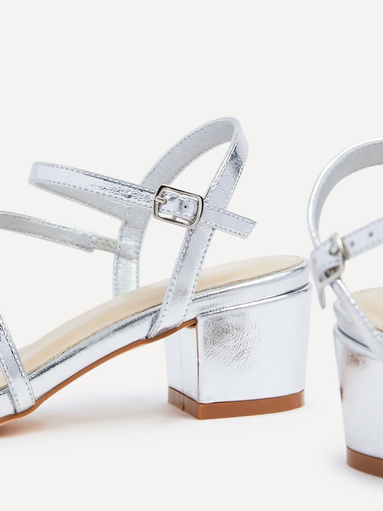 Linzi Silver Afia Strappy Block Heel Sandals - Image 5 of 5