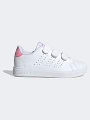 adidas Dove White Kids Advantage Base 2.0 Trainers - Image 1 of 9