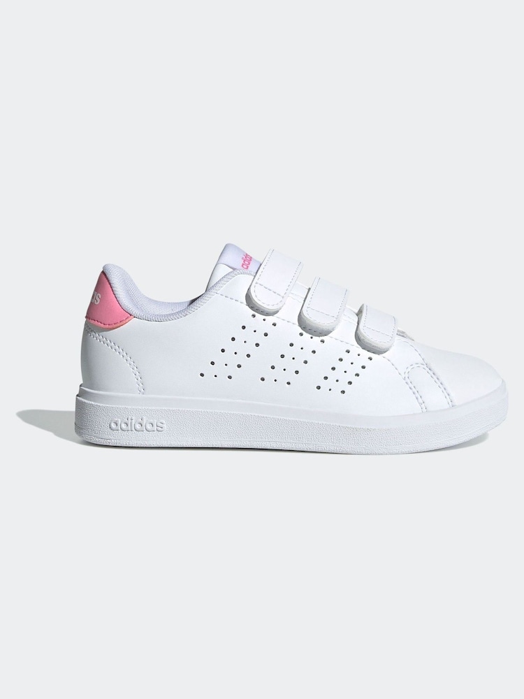adidas Dove White Kids Advantage Base 2.0 Trainers - Image 1 of 9