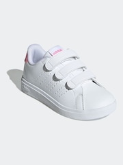 adidas Dove White Kids Advantage Base 2.0 Trainers - Image 2 of 9