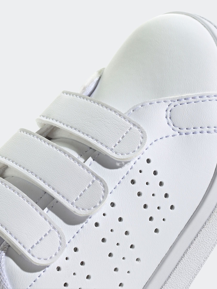 בצבע לבן - adidas נעלי ספורט, דגם 2.0 Advantage Base לילדים - Image 3 of 9