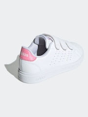 adidas Dove White Kids Advantage Base 2.0 Trainers - Image 4 of 9