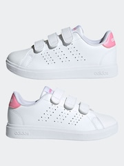 adidas Dove White Kids Advantage Base 2.0 Trainers - Image 5 of 9