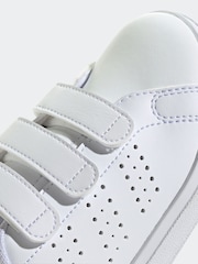 adidas Dove White Kids Advantage Base 2.0 Trainers - Image 8 of 9