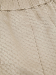 Reiss Champagne Neutral Dia Petite Jacquard Pleated Tapered Trousers - Image 7 of 8