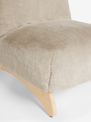 Oslo Faux Fur Mink Natural Alfie Accent Chair - Image 10 of 11