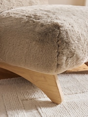 Oslo Faux Fur Mink Natural Alfie Accent Chair - Image 2 of 11
